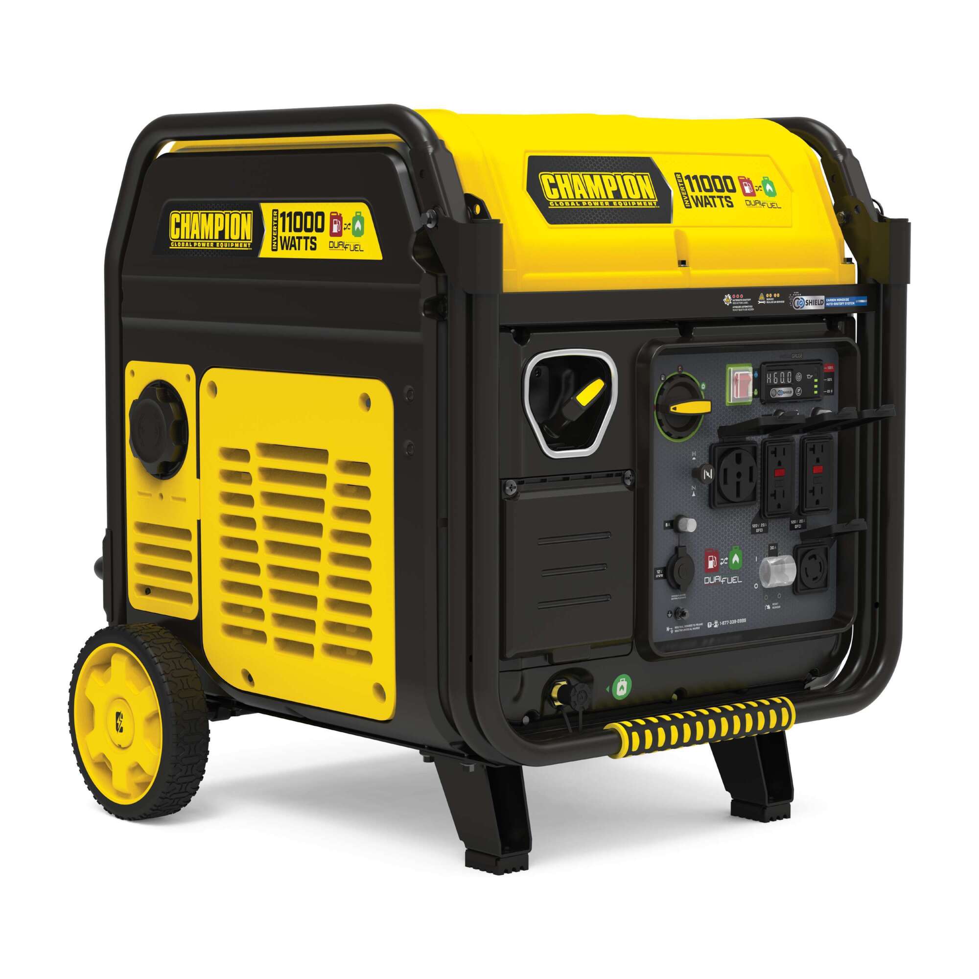 Champion Power Equipment Dual Fuel Inverter Generator — 11,000W, Electric Start, Quiet Technology, CO Shield, Model# 201417